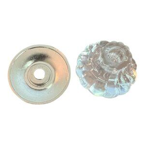 19  GlideRite 1.25 in Satin Nickel Crystal Acrylic Melon Knob with Backplate NEW